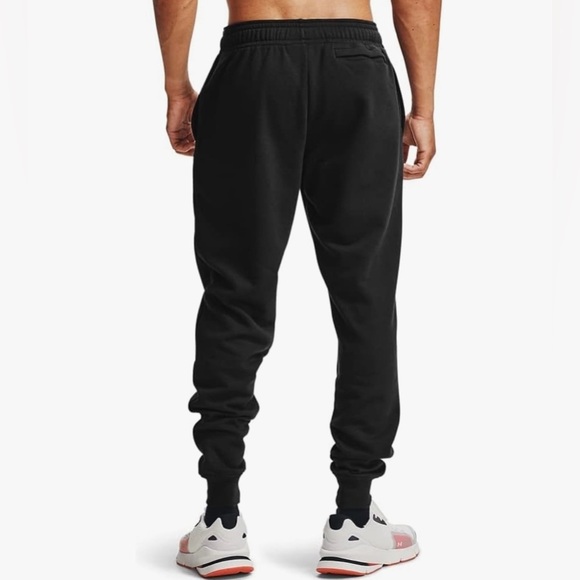 Under Armour Men's Rival Fleece‎ Joggers Size 4XL Black Drawstring Pocket Logo - Picture 2 of 7